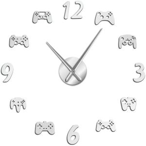 Video Game Controllers Diy Grote Muur Horloge Game Decor Modern Freamless Giant Wandklok Spel Jongens E-Sport wandklok