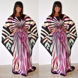 Afrikaanse Jurk Voor Vrouwen Mode Zebra Streep Print Jurk Plus Size Gratis Size Maxi Jurk Lange Gewaad Africaine Vetsido