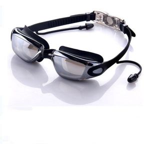 Professionele Zwembril Hd Anti-Fog 100% Uv Verstelbare Bril Riem Zwemmen Goggle Volwassen Waterdichte Dioptrie Sportbrillen