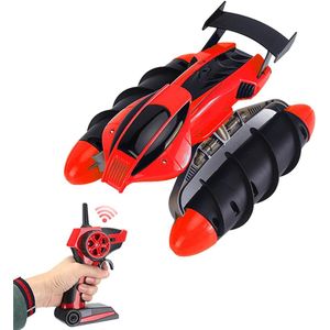 Rc Auto High Speed Spinning Stunt Auto 2.4G Afstandsbediening Amfibische Motorfiets Drives Op Land En Water Voertuig Speelgoed voor Kids