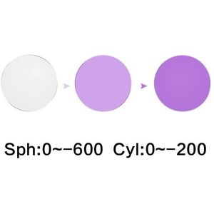 1.56 Index Roze Blauw Paars Fotochrome Recept CR-39 Hars Asferische Glazen Lenzen Bijziendheid Zonnebrillen Optiek Lens