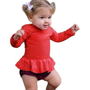 Peuter Baby Kind Kids Baby Meisjes Katoenen Tops T-shirt Ruches Sweatshirt Lange Mouwen Kleding 4-24 maanden