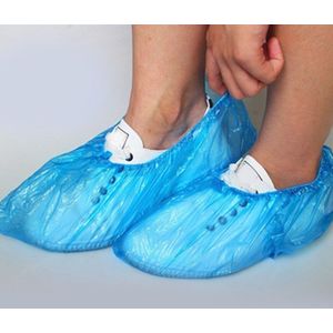 100 Pcs Waterdicht Anti Slip Boot Covers Plastic Wegwerp Overschoenen Overschoenen Veiligheid Blauw/Roze