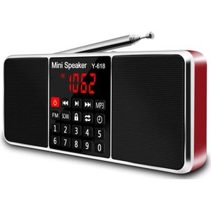 Lefon Draagbare Mini Fm Radio Ontvanger Speaker MP3 Speler Ondersteuning Tf Card Usb Drive Led Scherm De Tijd Shutdown Dab radio