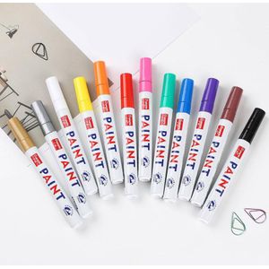 12 Kleuren Acrylverf Pennen Metallic Glitter Markers Keramische Canvas Mokken