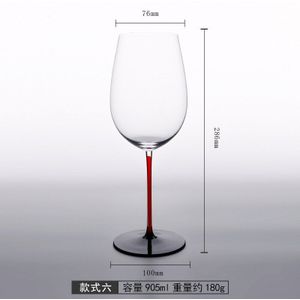 Rode Pole Zwarte Bodem Kristallen Wijnglas Europese Grote Bordeaux Wijn Glas Home Bourgondië Hoge-Voet Edgy Cup