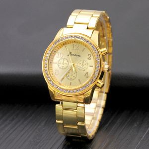 Reloj Mujer Horloges Vrouwen Klassieke Genève Luxe Dames Horloges Vrouwen Vol Staal Crystal Relogio Feminino Metalen Horloge