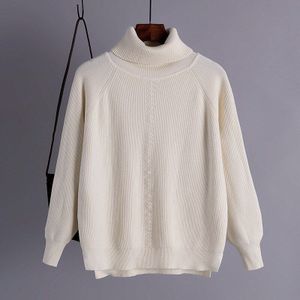 Hlbcbg Herfst Winter Oversized Basic Dikke Trui Truien Vrouwen Vrouwelijke High-Hals Losse Trui Lange Mouwen Knit Truien Top