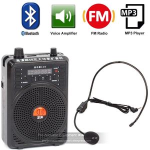 Draagbare Bluetooth Megafoon Voice Versterker Booster Headset Microfoon Luidspreker MP3 Speler Fm Radio Leraar Gids