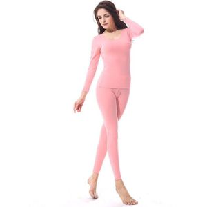 Vrouwelijke Herfst Thermische Lange Ondergoed 2 Stuk/set Vrouwen Body Shaped Slim Dames Intieme Vrouwelijke Pyjama Warm Modale