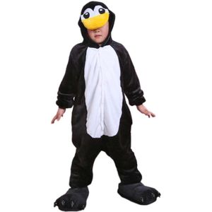 Kinderen Een Stuk Pyjama Dier Pinguïn Cosplay Onesie Pyjama Voor 3-10years Kinderen Jongens Meisjes Zachte Flanellen Nachtkleding Nachtkleding