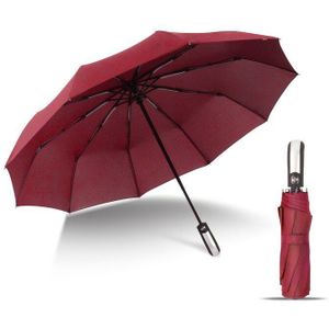 Rahlala Mannen En Vrouw Regen Paraplu Winddicht 3 Vouwen Volautomatische Parasol Auto Reizen Business 10 Bone Zwarte Zon bescherming