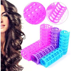 1 set Automatische Haar Krultang DIY Salon Krulspelden Rollers Tool Zachte Grote Kappers Gereedschap Plastic Haar Rollen 6/ 8/10/12 stks