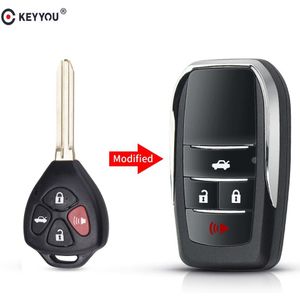 Keyyou 3 + 1 Knoppen Ongecensureerd Blade Vervanging Gewijzigd Folding Remote Autosleutel Shell Case Voor Toyota Scion Corolla RAV4 camry Avlon