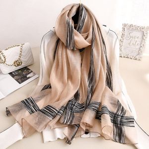 Zijden Sjaal Voor Vrouwen Effen Foulard Hals Hijab Sjaals Winter Pashmina Sjaals Lady Wraps Warm Bufanda