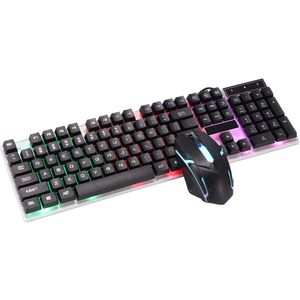 Combo Pc Gamer Led Gaming Toetsenbord En Muis Bedraad 2.4G Toetsenbord Gamer Toetsenbord Illuminated Gaming Toetsenbord Set Voor laptop