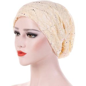 Zomer Dunne Kant Tulband Moslim Vrouwen Solid Katoen Inner Hijab Caps Zachte Glitter Turbante Motorkap Wrap Hoofd Hijab Underscarf Cap