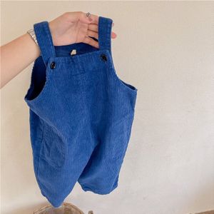 2022 Lente Kinderen Corduroy Overalls Solid Jongens Band Broek Kinderen Casual Broek Baby Meisjes Losse Broek 1-6 jaar Kleding