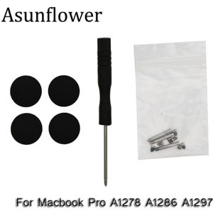 Asunflower Bottom Case Cover Rubber Voet Voeten Kit Set Met Schroeven Schroevendraaier Voor Macbook Pro A1278 A1286 A1297 Schroef set