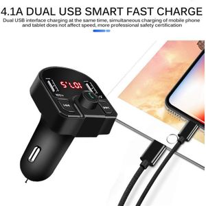 Kebidu Dual USB Bluetooth Car Charger Voor Telefoon Oplader Fm-zender MP3 Radio Speler Voltage LED Display Ondersteuning Tf-kaart USB