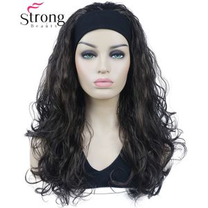 Strongbeauty Lang Krullend Golden Blond Hoofdband Synthetische Pruik Vrouwen Pruiken