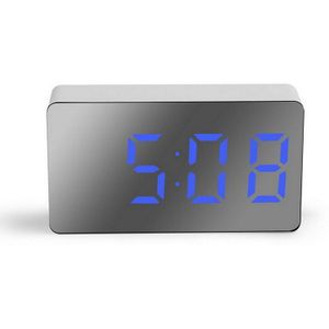 Led Multifunctionele Spiegel Klok Digitale Alarm Snooze Display Tijd Night Lcd Licht Tafel Desktop Usb 5V/Geen Batterij home Decor