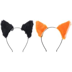 2Pcs Mooie Kat Vorm Hoofdband Kerst Hoofdtooi Cosplay Pluche Oor Kostuum Kat Haar Hoepel Hoofddeksels Hoofdband Voor Vrouwen Meisjes