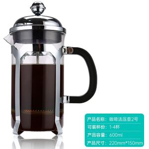 Franse Pers Koffie/Thee Brouwer Koffie Pot Koffiezetapparaat Waterkoker 350Ml/600Ml Rvs Glas Thermos voor Koffie Drinkware