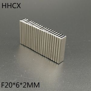 20 stks/partij F 20x6x2 mm N35 Sterke Vierkante NdFeB Zeldzame Aarde Magneet 20*6*2mm Neodymium Magneten 20mm x 6mm x 2mm