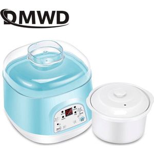 Dmwd Elektrische Intelligente Slowcooker Mini Timer Boiler Stoven Soep Pap Kookpot Keramische Babyvoeding Fornuis 0.7L Eu