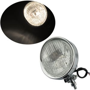 5.75 ""Bottom Mount Halogeen Motorfiets Koplamp Spotlight Black Chrome Clear Geel Lens Custom