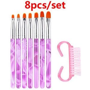 Nail Art Brush Pennen Acryl Nail Penselen UV Gel Nail Polish Schilderen Tekenen Penselen Set Strass Handvat Manicure Gereedschap Borstel