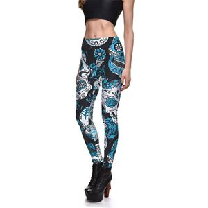 Vrouwen Yoga Broek Plus Size 4XL Leggings Skull Digital Print Capri Slanke Broek Yoga Pantalones Gym Fitness leggings