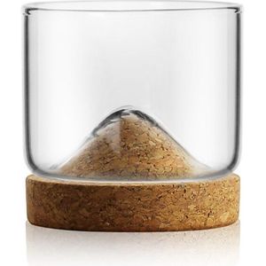 Keuken Accessoires Whiskey Glas Mountain Houten Bodem Wijn Mokken Transparant Glas Cup Voor Whiskey Wijn Vodka Bar Club