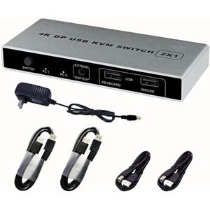 Aansluiting Controller Vga 4K 60Hz 1 Out Kvm Switch Muis Ondersteuning Displayport Monitor Hdmi Usb Computer Stabiele Dual poort