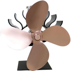 Kachel Fan 4 Bladen, aangedreven Kachel Ventilator Voor Houtkachel 55 ℃-75 ℃ Start Stille Werking Warmte Voor Haard/Gas/Logs