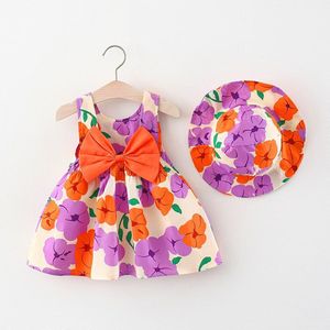 Bear Leader Newborn Baby Summer Dresses Infant Girl Floral Clothes Korean Cute Bow Sleeveless Cotton Princess Party Outfits