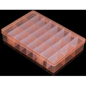 24 Slots Verstelbare Rechthoek Plastic Sieraden Opbergdoos Voor Sieraden Craft Accessoires Case Container Joyero Organiseren Benodigdheden