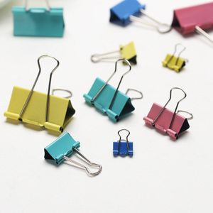 Ezone 20 Stuks Metalen Bindmiddel Clips Zwart Papier Clips 15/19Mm Zwart Kleurrijke Home Office Boeken Bestand Papier organizer Clip Voedsel Clips