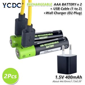 Aaa Usb Oplaadbare Batterij Lipo 400Mah Batterij Oplader Kabel Toys Afstandsbediening Batterijen Lithium-polymeer Batterij