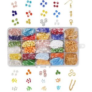 9000Pcs Glas Kristal Zaad Kralen Oorbel Haak Jump Ring Karabijn Sieraden Maken Set Voor Diy Sieraden Maken Kit accessoires