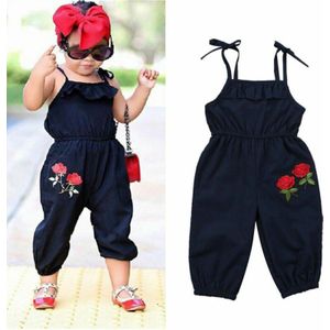 1-6Years Peuter Kids Baby Zomer Band Bretels Geborduurde Romper Jumpsuit Harembroek Kleding Outfits Outfit Zomer Kleding
