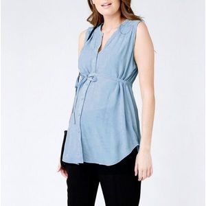 Vrouwen Mouwloze Casual Blouse Shirts Tops V-hals Verstelbare taille moederschap kleding voor kantoor werk zomer zwangere tops