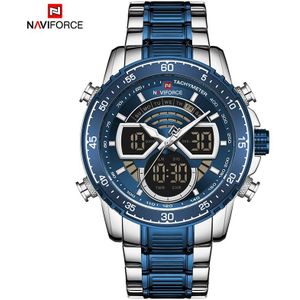 Naviforce Mannen Horloge Grote Wijzerplaat Sport Horloges Heren Chronograaf Led Digitale Quartz Horloge Datum Mannelijke Klok Relogio Masculino