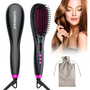 Anion Stijltang Borstel Kammen Anti-Brandwonden Keramische Haar Krultang Verwarmde Elektrische Smart Borstel Stijltang