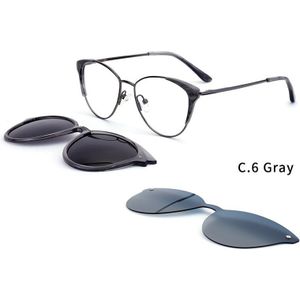 O-Q Club 3 In 1 Magnetische Clip Op Zonnebril Vrouwen Bijziendheid Recept Brillen Frames Optische Cat Eye Glas Mode Brillen