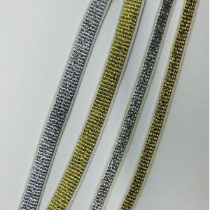 5 yards/lot Golden Elastische Band Dunne Broek Riem Kleding Accessoires DIY Rubber Band Met Zilveren Rubberen Band Elastische band