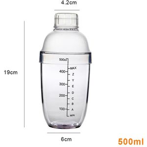 Glas Cocktail Shaker Transparante Schaal Bar Shakers Cup Wijn Mengen Voor Barman Sap Water Fles Rvs Party Gereedschap