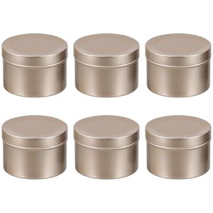 6 Stuks Lege Kaars Blikjes Diy Gezichtscrème Potten Aluminium Kaars Containers