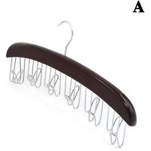 Multifunctionele Houten Riem Hanger Riemen Rack Tie Hanger Organizer Haken Opslag 12 Houder Garderobe Hanger Sjaal K4D1